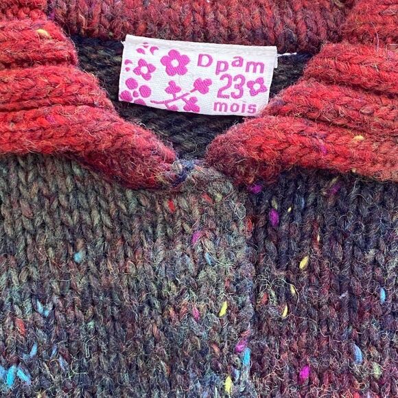 Vintage Dpam Wool Sweater Coat 23-24 Months Made in France - Picture 6 of 6